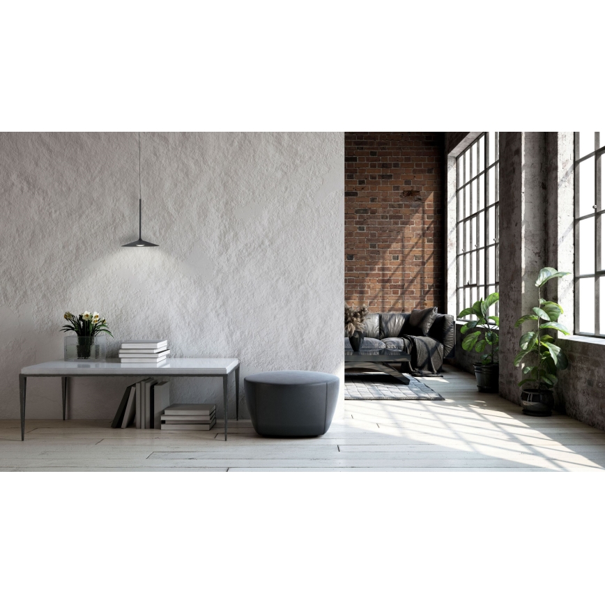 MAXLIGHT P0456 - LED luster na sajli HANA LED/6W/230V Ø 17,5 cm crna