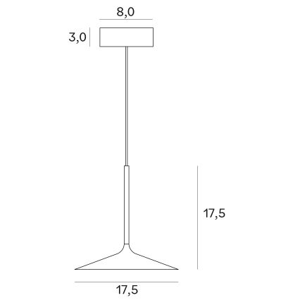MAXLIGHT P0456 - LED luster na sajli HANA LED/6W/230V Ø 17,5 cm crna