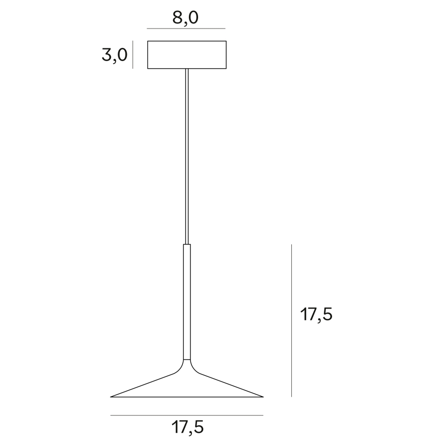MAXLIGHT P0456 - LED luster na sajli HANA LED/6W/230V Ø 17,5 cm crna