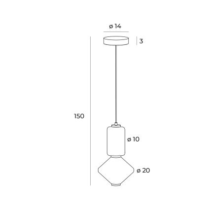 MAXLIGHT P0467 - LED luster na sajli AKIKO LED/16W/230V prečnik 20 cm bela