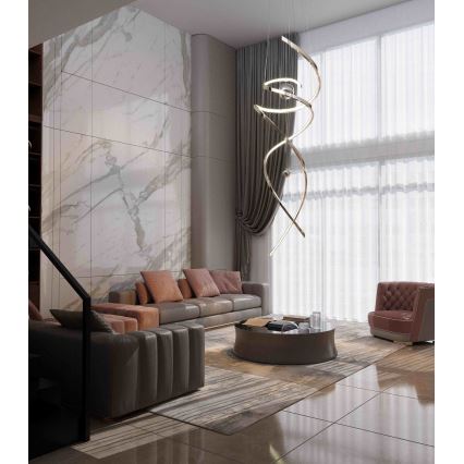 MAXLIGHT P0482D - LED prigušiva luster na sajli RITZ LED/100W/230V prečnik 60 cm CRI 90 sjajni hrom