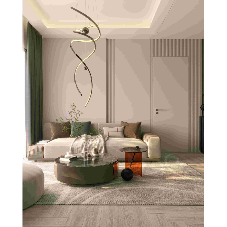 MAXLIGHT P0482D - LED prigušiva luster na sajli RITZ LED/100W/230V prečnik 60 cm CRI 90 sjajni hrom