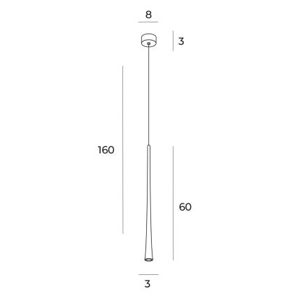 MAXLIGHT P0485 - LED luster na sajli COFFEE LED/7W/230V prečnik 3 cm zlatna