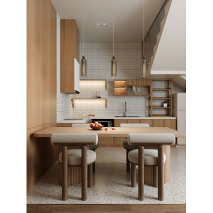 MAXLIGHT P0511 - Luster na sajli CAMPANILA 1xE27/40W/230V Ø 10 cm mesing/siva