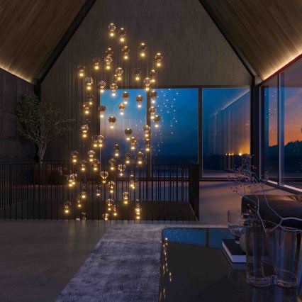 MAXLIGHT P0526D - LED prigušiva luster na sajli PALLONCINI 11xLED/6W/230V prečnik 45 cm prozirna/bežna/zadimljena