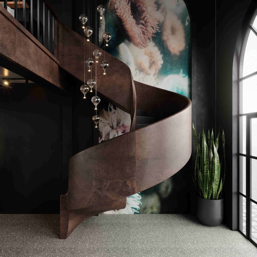 MAXLIGHT P0526D - LED prigušiva luster na sajli PALLONCINI 11xLED/6W/230V prečnik 45 cm prozirna/bežna/zadimljena