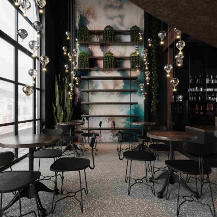 MAXLIGHT P0526D - LED prigušiva luster na sajli PALLONCINI 11xLED/6W/230V prečnik 45 cm prozirna/bežna/zadimljena