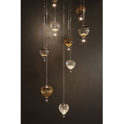 MAXLIGHT P0526D - LED prigušiva luster na sajli PALLONCINI 11xLED/6W/230V prečnik 45 cm prozirna/bežna/zadimljena