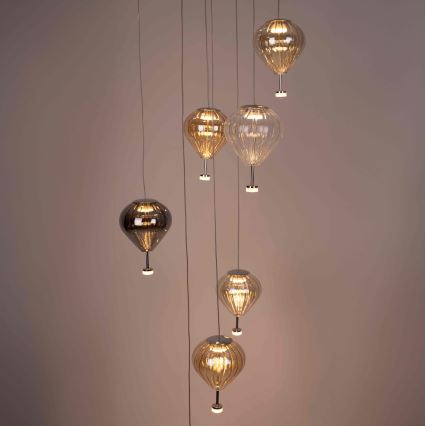 MAXLIGHT P0526D - LED prigušiva luster na sajli PALLONCINI 11xLED/6W/230V prečnik 45 cm prozirna/bežna/zadimljena