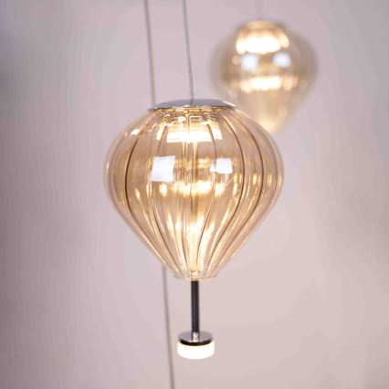 MAXLIGHT P0526D - LED prigušiva luster na sajli PALLONCINI 11xLED/6W/230V prečnik 45 cm prozirna/bežna/zadimljena