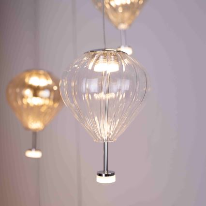 MAXLIGHT P0526D - LED prigušiva luster na sajli PALLONCINI 11xLED/6W/230V prečnik 45 cm prozirna/bežna/zadimljena