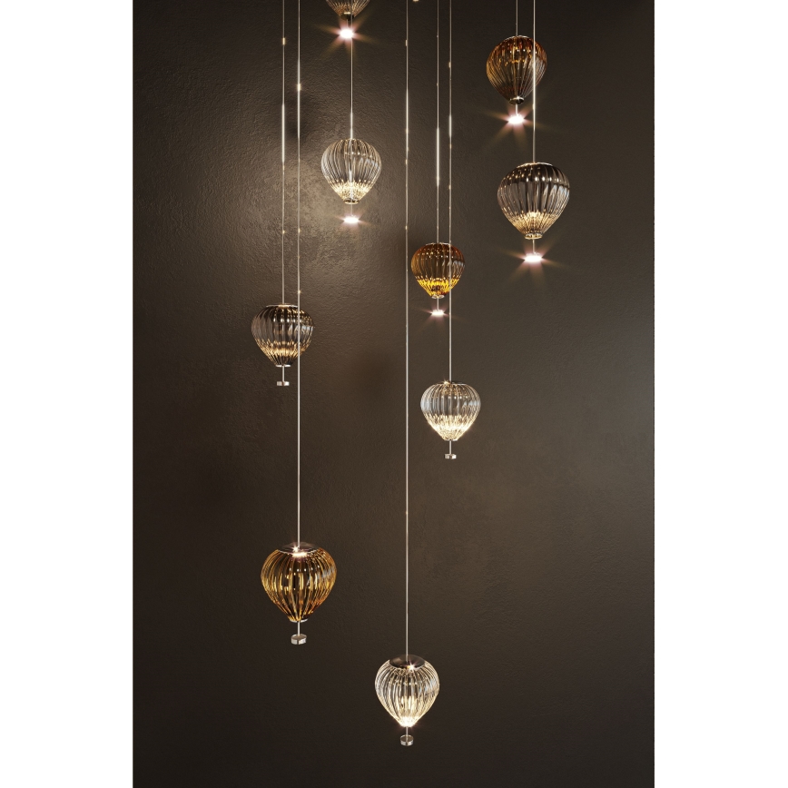 MAXLIGHT P0527 - LED luster na sajli PALLONCINI 2xLED/3W/230V, Ø 12 cm, proziran