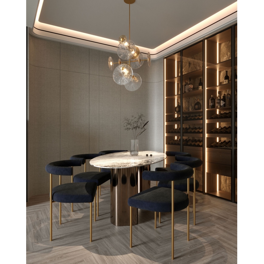 MAXLIGHT P0541 - LED luster na stalku ALLURE 14xLED/5W/230V prečnik 60 cm zlatna