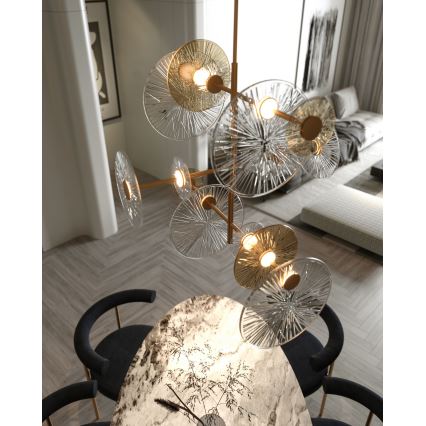 MAXLIGHT P0541 - LED luster na stalku ALLURE 14xLED/5W/230V prečnik 60 cm zlatna