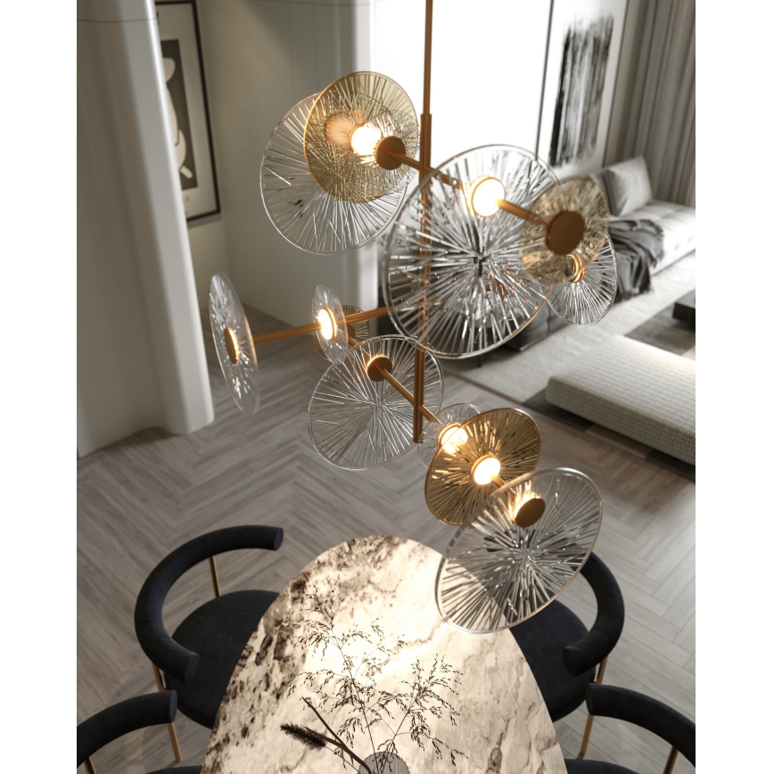 MAXLIGHT P0541 - LED luster na stalku ALLURE 14xLED/5W/230V prečnik 60 cm zlatna