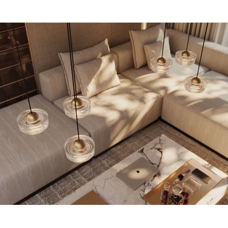 MAXLIGHT P0543 - LED luster na sajli LIPARI LED/22W/230V, Ø 35 cm, proziran