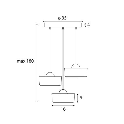 MAXLIGHT P0543 - LED luster na sajli LIPARI LED/22W/230V, Ø 35 cm, proziran