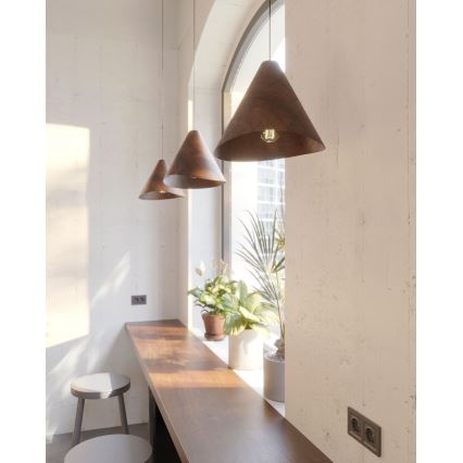 MAXLIGHT P0548 - Luster na sajli SAKURA 1xE27/60W/230V prečnik 33,5 cm orah