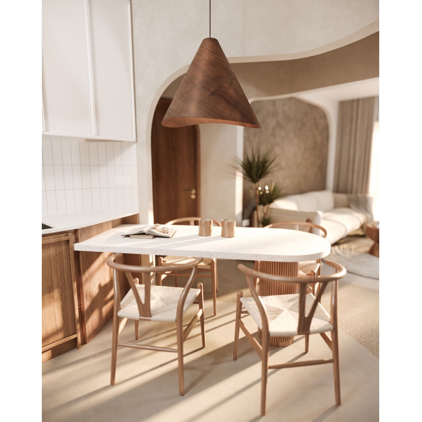 MAXLIGHT P0548 - Luster na sajli SAKURA 1xE27/60W/230V prečnik 33,5 cm orah