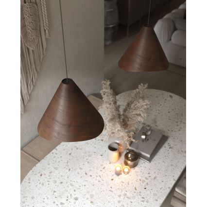 MAXLIGHT P0548 - Luster na sajli SAKURA 1xE27/60W/230V prečnik 33,5 cm orah