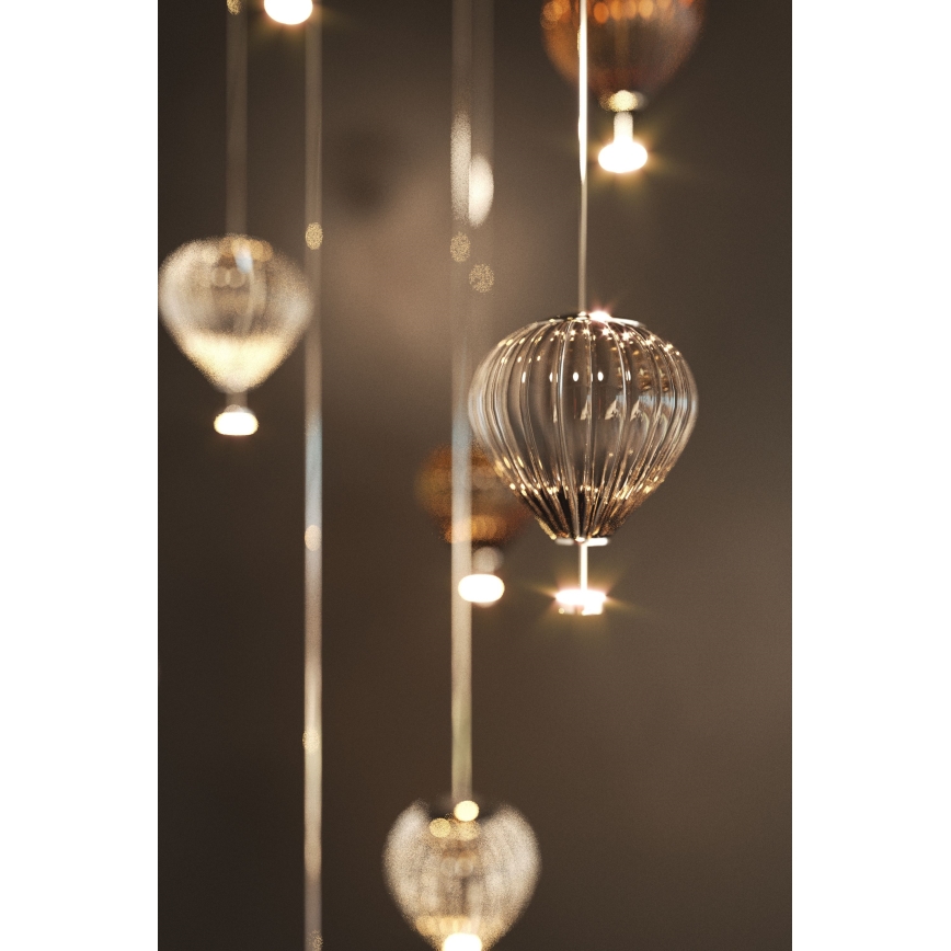 MAXLIGHT P0576 - LED luster na sajli PALLONCINI 2xLED/3W/230V prečnik 12 cm zadimljena