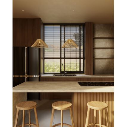 MAXLIGHT P0577 - Luster na sajli AMALFI, 1xE27/15W/230V, prečnik 45 cm, bež