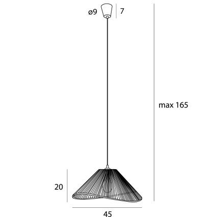 MAXLIGHT P0577 - Luster na sajli AMALFI, 1xE27/15W/230V, prečnik 45 cm, bež