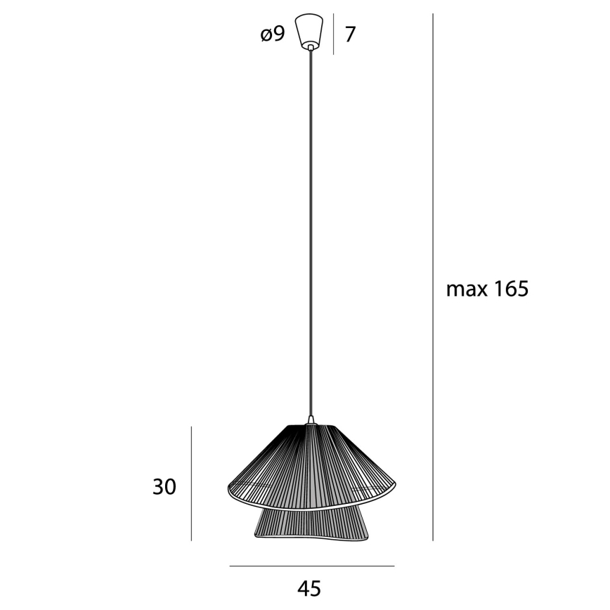 MAXLIGHT P0578 - Luster na sajli AMALFI 1xE27/15W/230V, prečnik 45 cm, bež