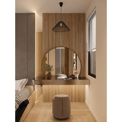 MAXLIGHT P0579 - Luster na sajli AMALFI 1xE27/15W/230V prečnik 45 cm crna
