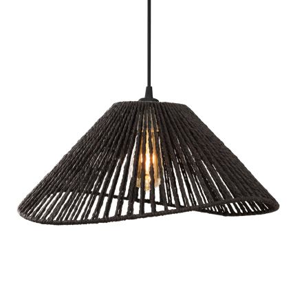 MAXLIGHT P0579 - Luster na sajli AMALFI 1xE27/15W/230V prečnik 45 cm crna