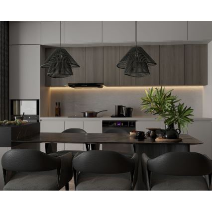 MAXLIGHT P0580 - Luster na sajli AMALFI 1xE27/15W/230V, prečnik 45 cm, crna