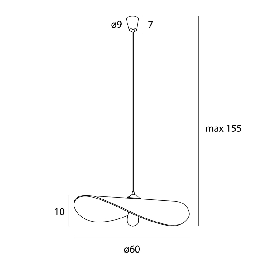 MAXLIGHT P0581 - Viseći luster na sajli NAP 1xE27/15W/230V, prečnik 60 cm, bež