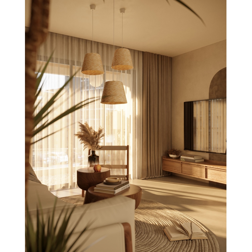 MAXLIGHT P0582 - Luster na sajli POT 1xE27/15W/230V Ø 30 cm, bež