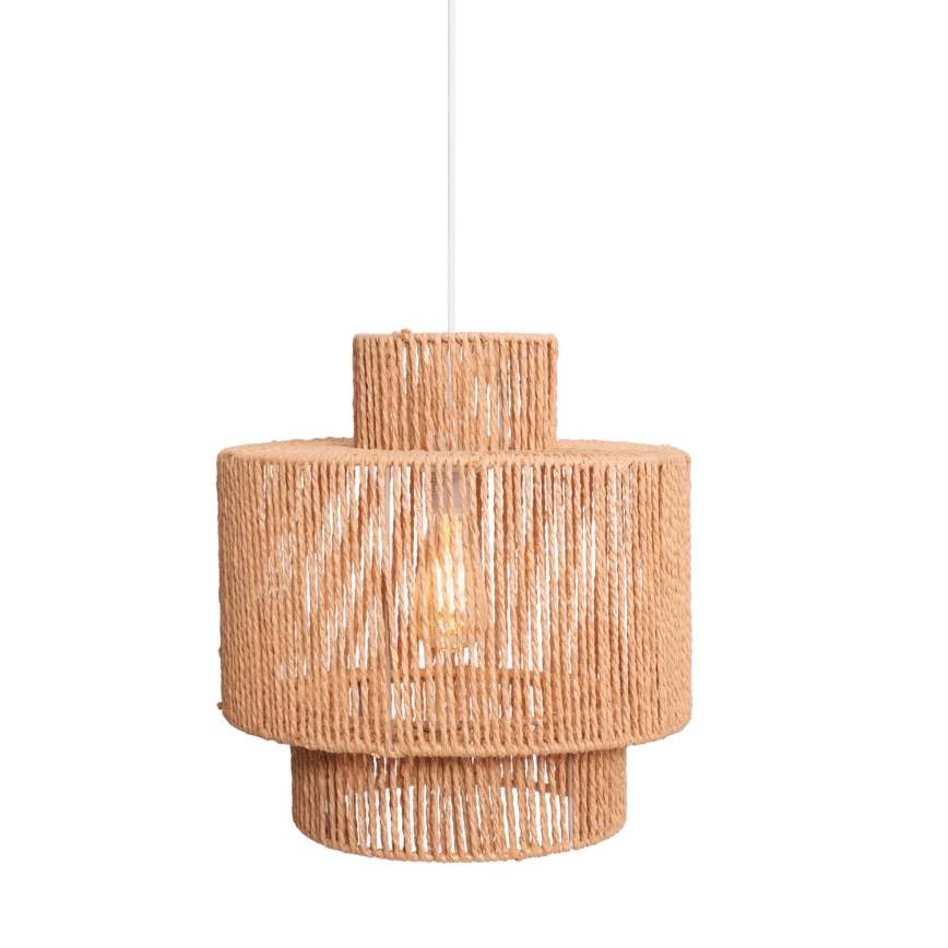 MAXLIGHT P0586 - Luster na sajli LABRIZ 1xE27/15W/230V prečnik 35 cm bež