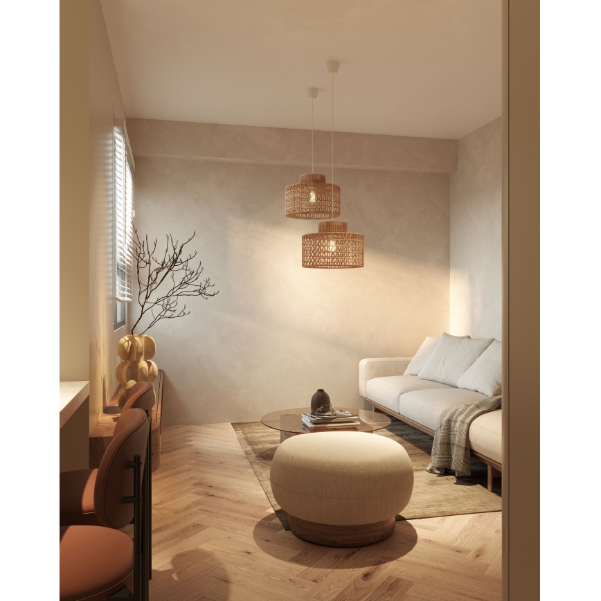 MAXLIGHT P0587 - Luster na sajli RAFFLE 1xE27/15W/230V Ø 40 cm braon