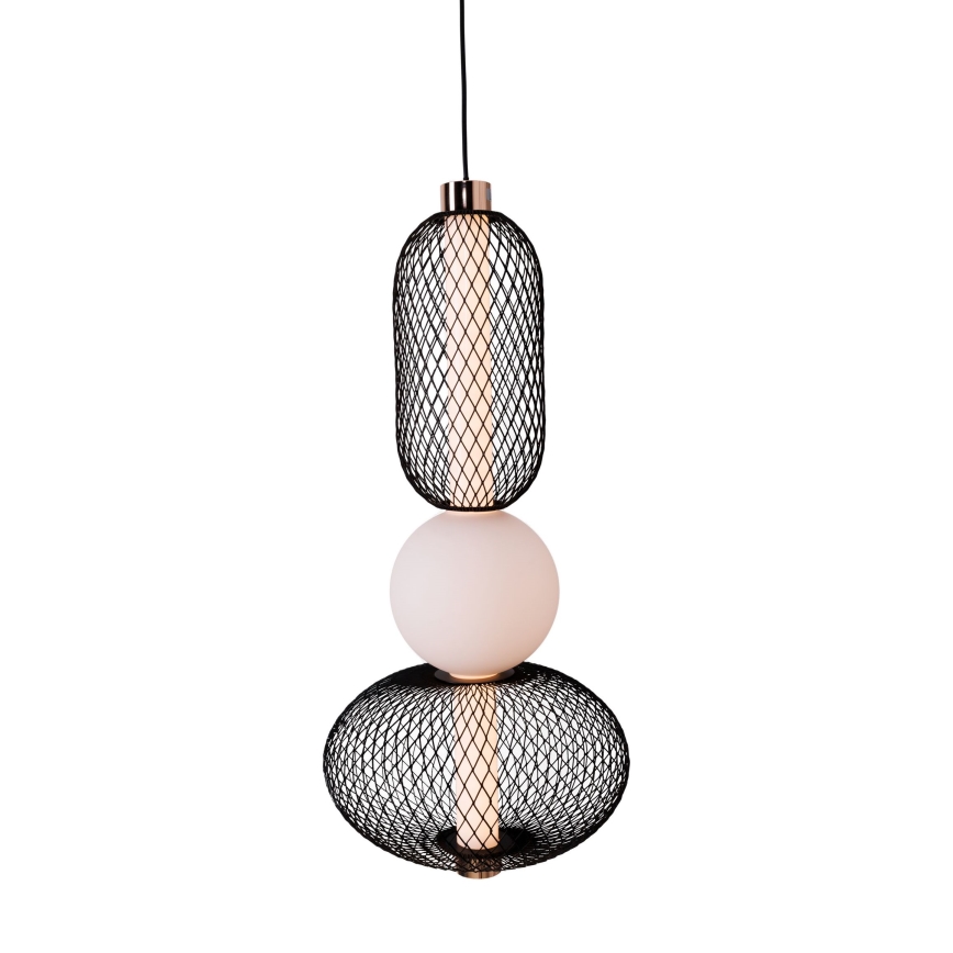 MAXLIGHT P0591 - LED luster na sajli BORA LED/10W/230V prečnik 22 cm bela/crna