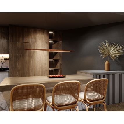 MAXLIGHT P0598 - LED luster na sajli WOODY LED/25W/230V braon/borovina