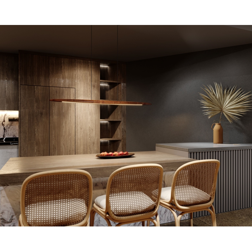 MAXLIGHT P0598 - LED luster na sajli WOODY LED/25W/230V braon/borovina