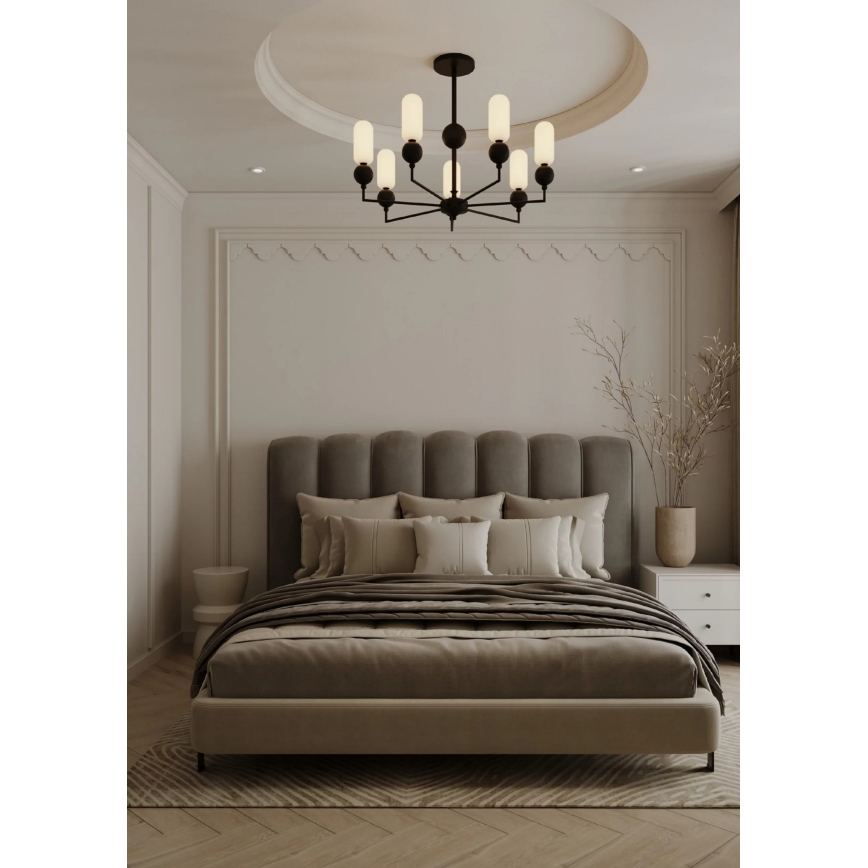 MAXLIGHT P0632 - Luster na šipki NOVA 7xG9/7W/230V prečnik 70 cm crni