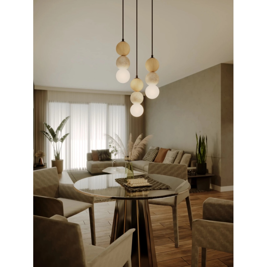 MAXLIGHT P0664 - Luster na sajli ALICE 1xG9/7W/230V prečnik 10 cm crna/bež