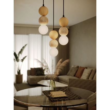 MAXLIGHT P0664 - Luster na sajli ALICE 1xG9/7W/230V prečnik 10 cm crna/bež