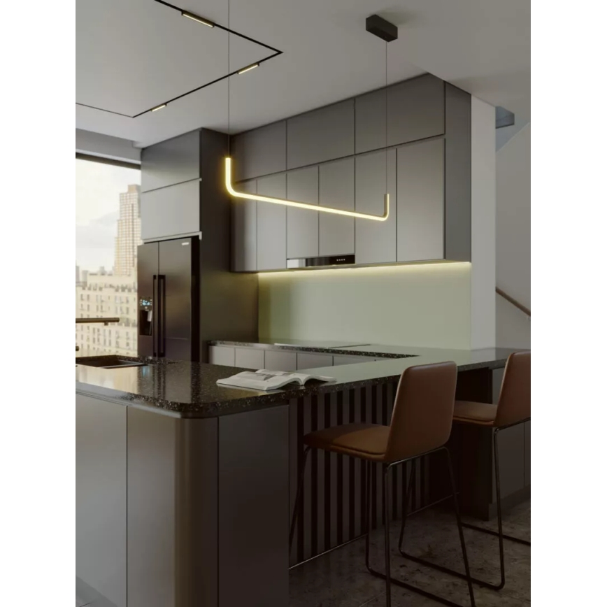 MAXLIGHT PO644 - LED luster na sajli URUS LED/17W/230V crni
