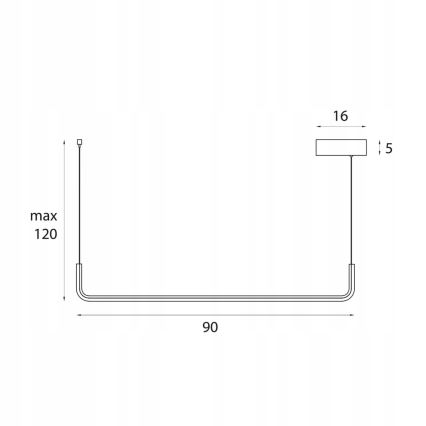 MAXLIGHT PO644 - LED luster na sajli URUS LED/17W/230V crni