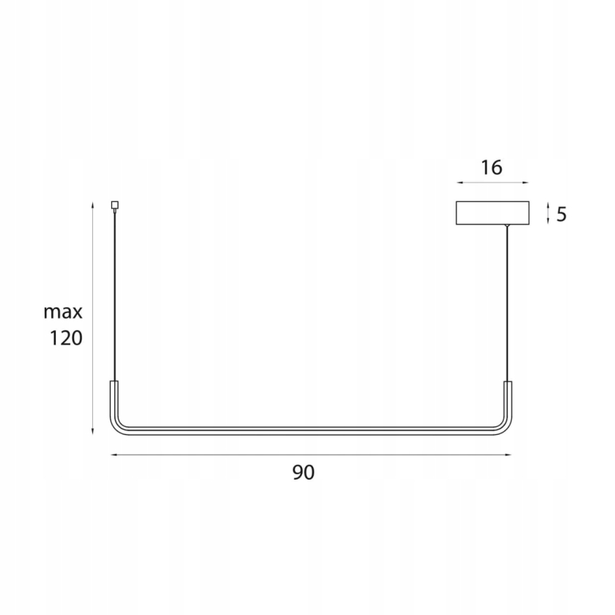 MAXLIGHT PO644 - LED luster na sajli URUS LED/17W/230V crni
