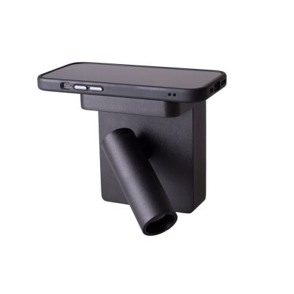 MAXLIGHT W0374 - LED zidna spot svetiljka sa bežičnim punjenjem LOFER LED/7W/230V crna