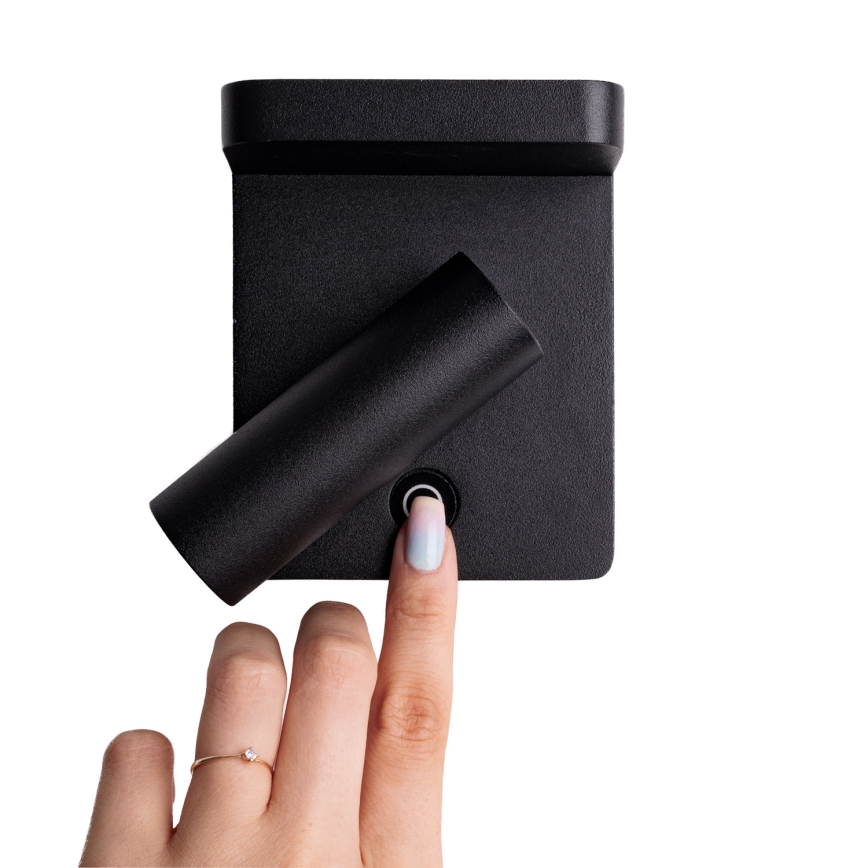 MAXLIGHT W0374 - LED zidna spot svetiljka sa bežičnim punjenjem LOFER LED/7W/230V crna