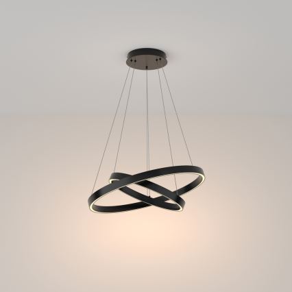 Maytoni MOD058PL-L55B3K - LED luster na sajli RIM, LED/61W/230V, 3000K, prečnik 60 cm, crna