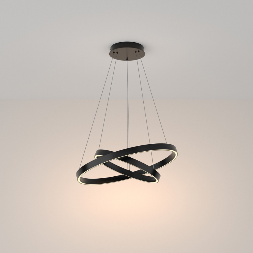 Maytoni MOD058PL-L55B3K - LED luster na sajli RIM, LED/61W/230V, 3000K, prečnik 60 cm, crna