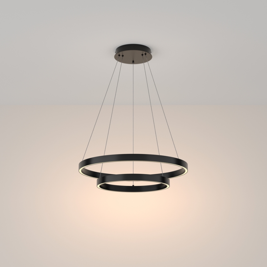 Maytoni MOD058PL-L55B3K - LED luster na sajli RIM, LED/61W/230V, 3000K, prečnik 60 cm, crna