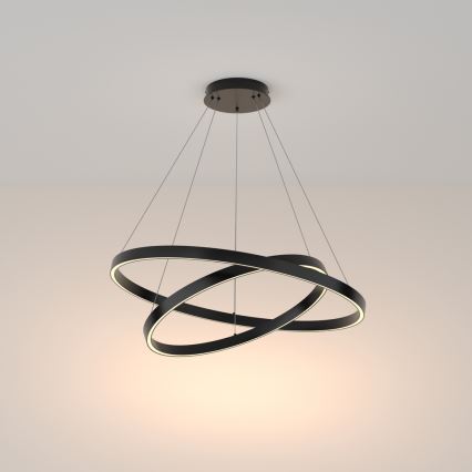 Maytoni MOD058PL-L74B3K - LED luster na sajli RIM LED/88W/230V 3000K prečnik 80 cm crna